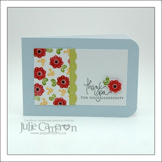 Cardstock: Powder Blue (Bazzill) Spring Moss (PTI) White (Staples)<br />
Stamps: Scattered...