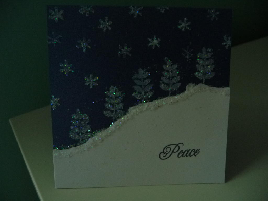 snowy leaves card