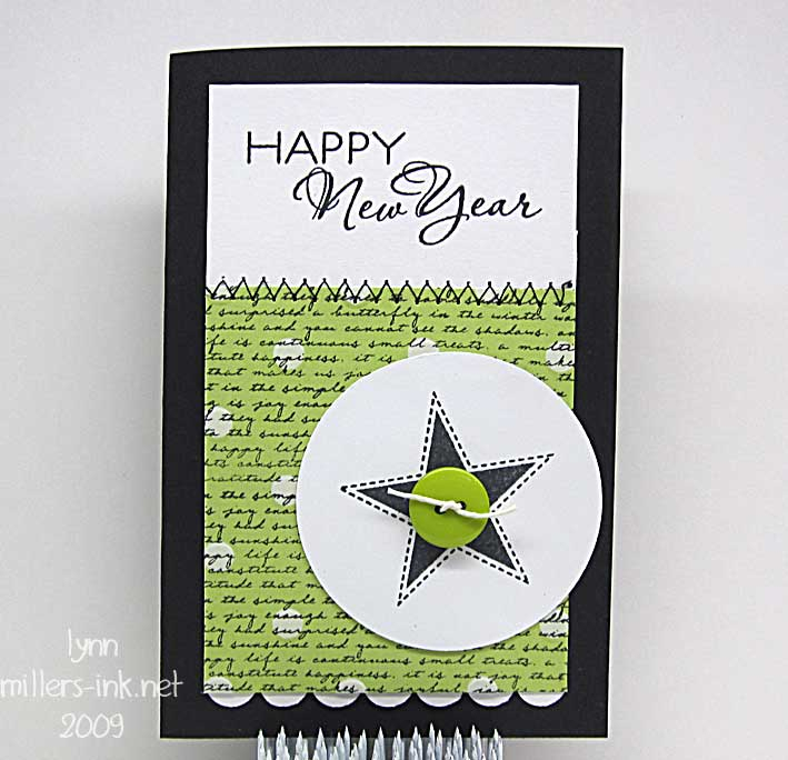papers:  lime green polka dot scrap, black, stampers select white-pti<br />
<br />
inks:...