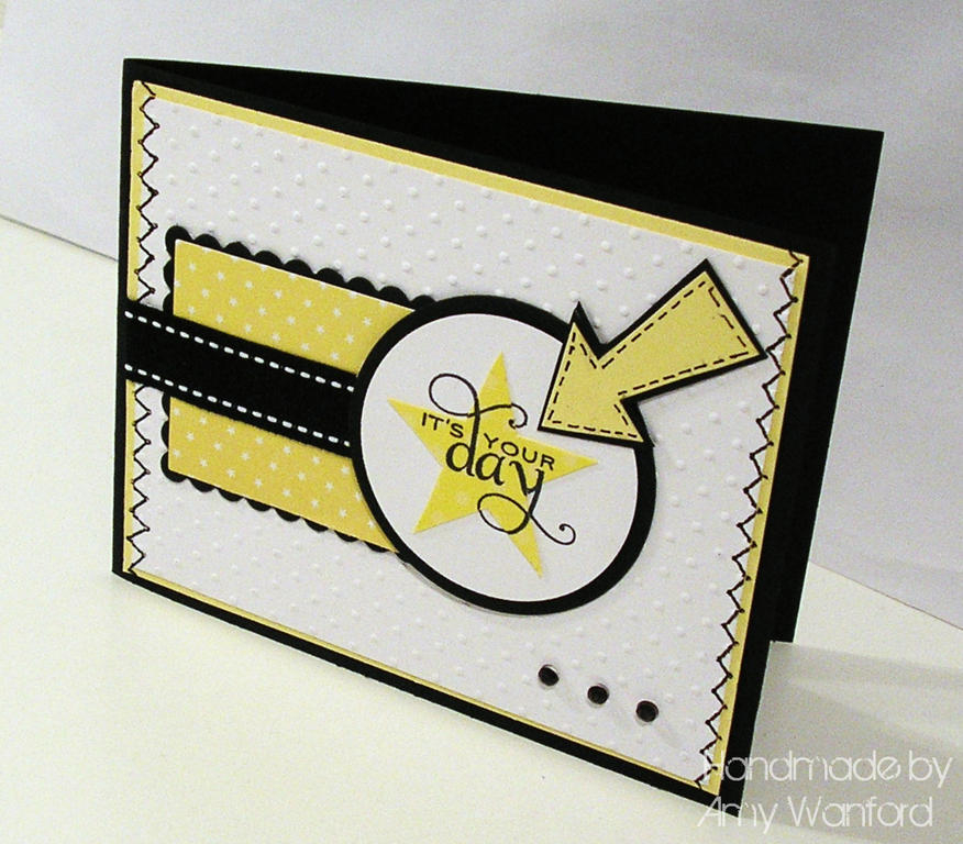 A card based on a Mojo Sketch for a challenge on our PTI blog to use stars on your project.<br...