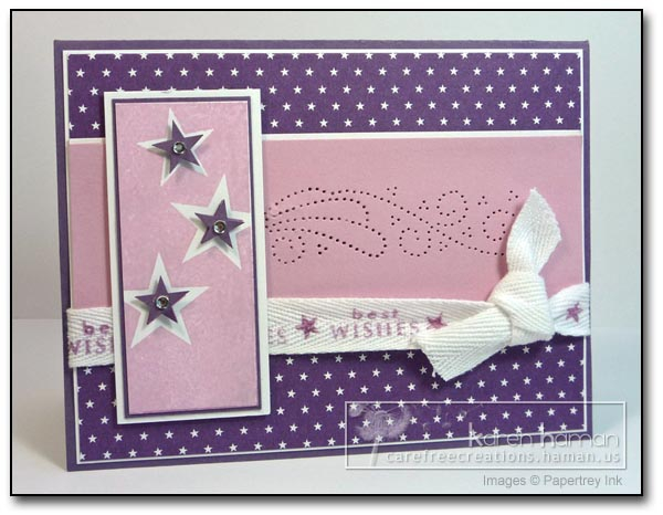 All supplies PTI unless otherwise noted.<br />
Stamps: Text Boxed, Faux Ribbon;<br />
Ink:...