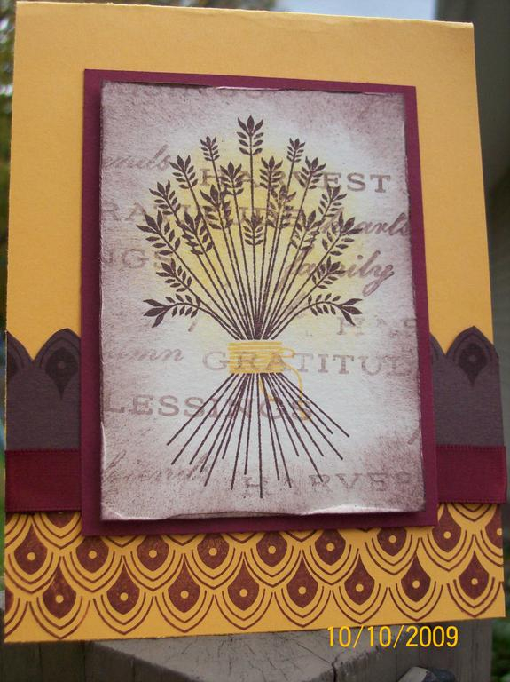 Stamps:  First Fruits<br />
Paper:  PTI Summer Sun, Scarlet Jewel; SU Chocolate Chip<br />...