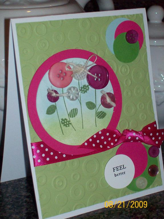 Stamps:  PTI Everyday Button Bits, Mixed Messages<br />
Ink:  PTI New Leaf, SU Soft Sky, Basic...