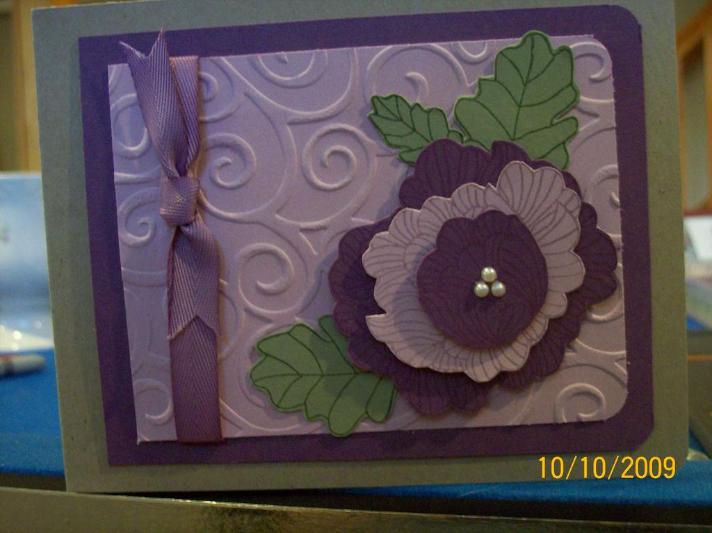 Stamps:  PTI In Bloom<br />
Ink:  PTI New Leaf, Plum Pudding, Lavender Moon<br />
Paper:  PTI...