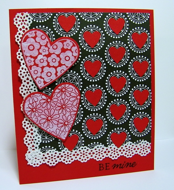 I made this card last Valentine&#039;s Day for a CPS challenge.  The lace is sticky tape from...
