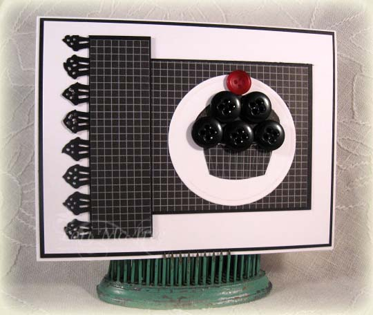 Supplies:<br />
Stamps: Papertrey Cupcake Collection<br />
Paper: Papertrey White, True Black...