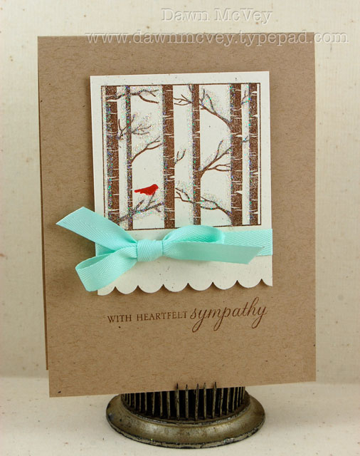 Paper: kraft, rustic cream<br />
Stamps: Through the Trees<br />
Ink: dark chocolate, pure...