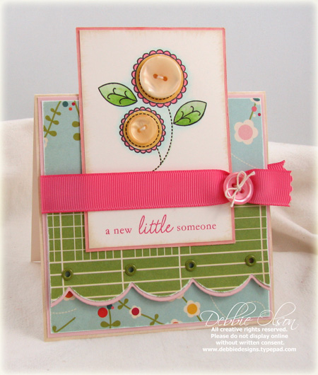 Stamps: Baby Button Bits<br />
Patterned Papers: Girl Friday (Cosmo Cricket)<br />
Cardstock:...