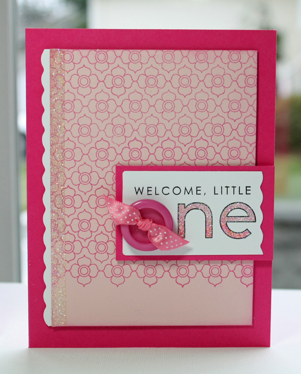 One card<br />
<br />
Stamps- Baby Button Bits, Background Basics: Petal Power<br />
Ink-...