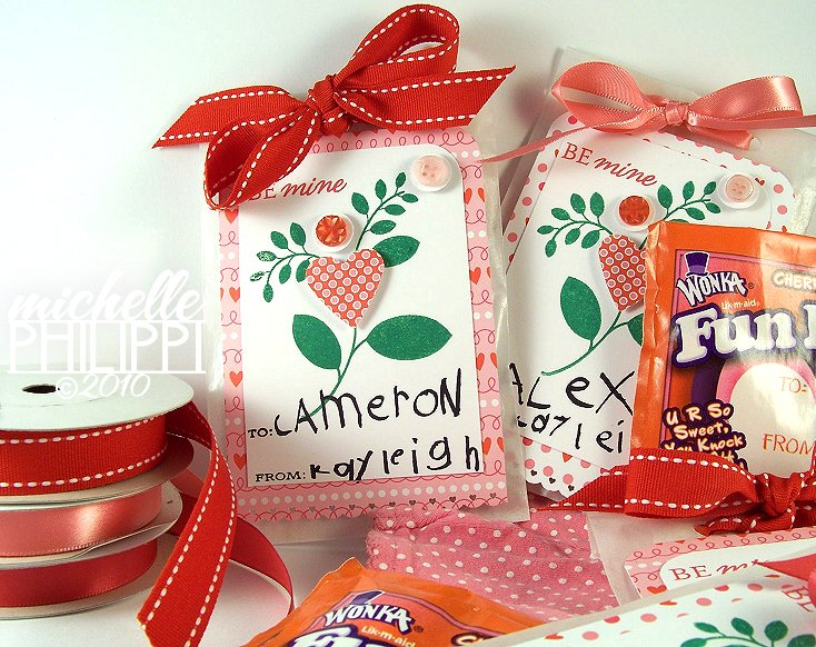 Classroom Valentines.  I made these for my daughter&#039;s kindergarten class...for her to give...