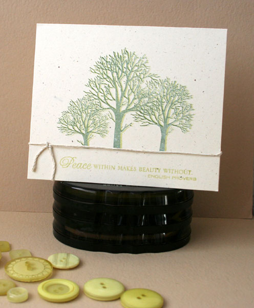 Papertrey Ink:<br />
stamps: Through The Trees<br />
ink: New Leaf, Spring Moss and Vintage...