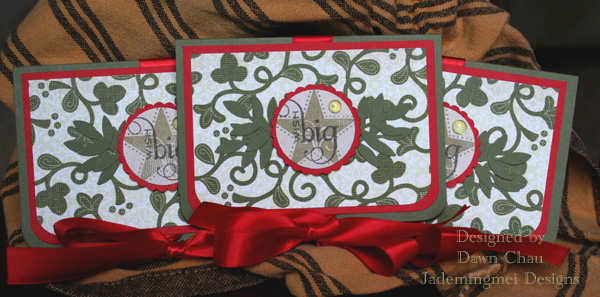 Festive gift card holders made with PTI star prints!