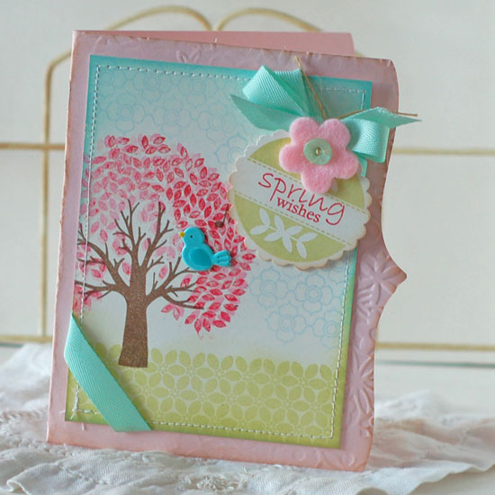 Stamps:  Through the Trees, Daily Designs, Daily Sentiments, Background Basics: Petal Powder<br...