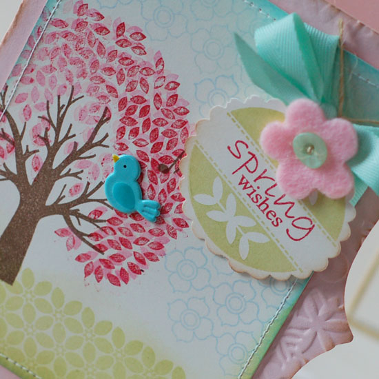 Stamps:  Through the Trees, Daily Designs, Daily Sentiments, Background Basics: Petal Powder<br...