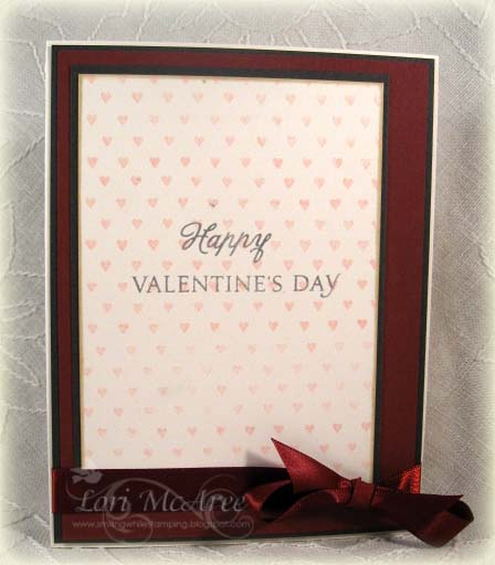 Supplies:<br />
Stamps: Papertrey Background Basics: Hearts, Simple Valentine &amp; Heart...