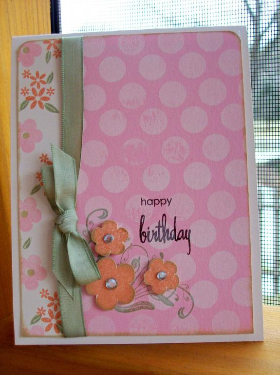 Stamps:  Polka Dot Basics II, Little Lady, Piece of Cake<br />
Ink:  SU Pretty in Pink, Mellow...