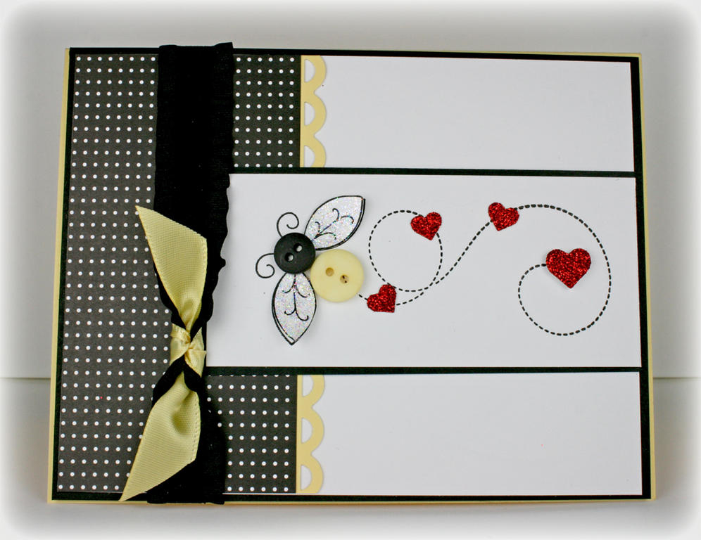 Stamps:  Baby Button Bits, Ink:  Basic Black (SU!), Paper:  Select White, Black and Lemon Tart...