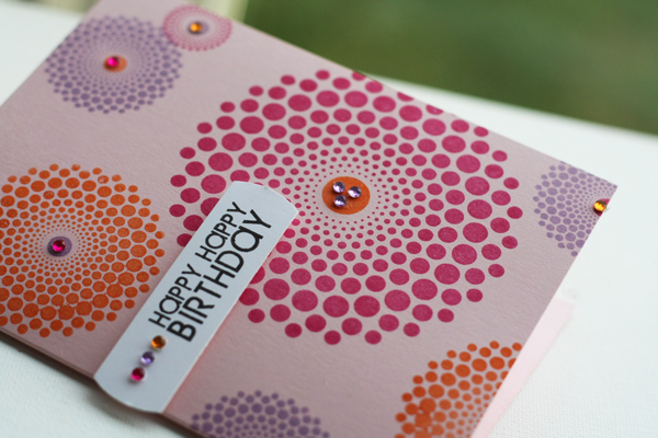 Stamps- Dot Spot, Fillable Frames #1<br />
Ink- Raspberry Fizz, Plum Pudding, Orange Zest, True...