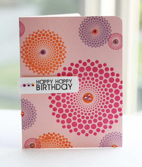 Stamps- Dot Spot, Fillable Frames #1<br />
Ink- Raspberry Fizz, Plum Pudding, Orange Zest, True...