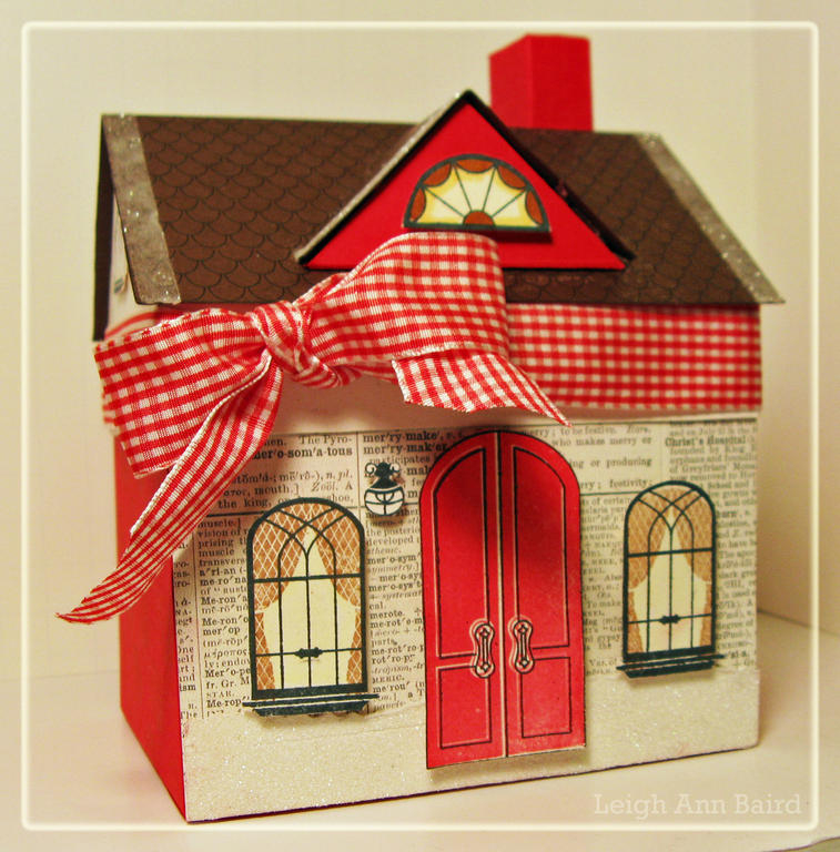 Leigh Ann Baird <br />
<br />
 I made this house for a hostess gift and filled it with candy.