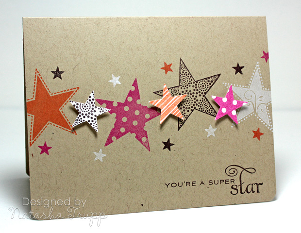 Another simple one layer card. I love how the pigment inks stamp on kraft cardstock!