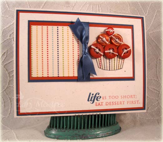 Stamps:  Cupcake Collection<br />
Paper:  Rustic White, Terracotta Tile, Enchanted Evening,...