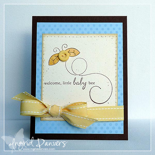 Supplies: <br />
Cardstock: Dark Chocolate, Spring Rain, Rustic Cream<br />
Stamps: Baby...