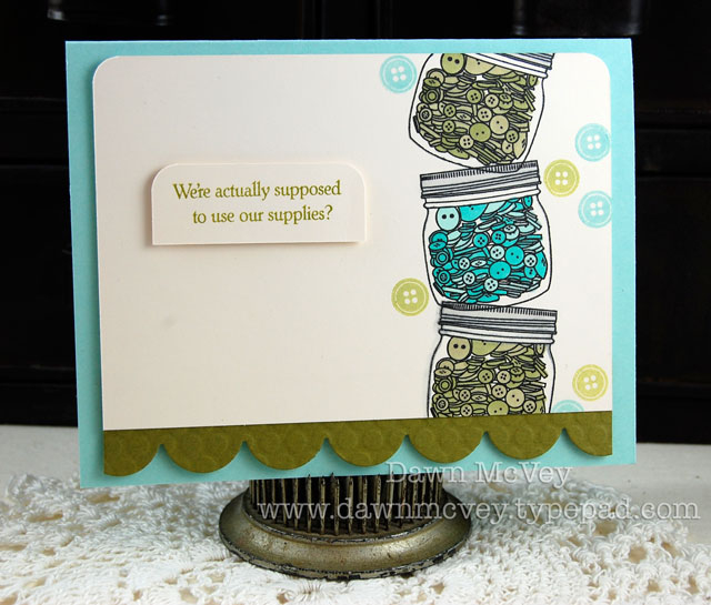 Paper: stamper's select white, aqua mist, ripe avocado<br />
Stamps: Studio Style<br />...
