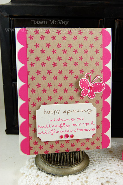 Paper: rustic cream, kraft, raspberry fizz<br />
Stamps: Egg Hunt<br />
Ink: raspberry fizz,...