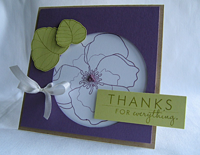 Stamps:  Year of Flowers: Violet<br />
Ink:  Plum Pudding &amp; Ripe Avocado<br />
Cardstock:...
