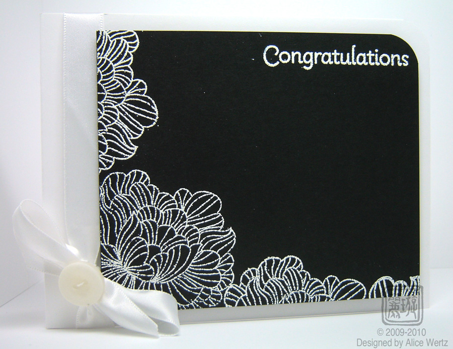 Black &amp; White wedding card.