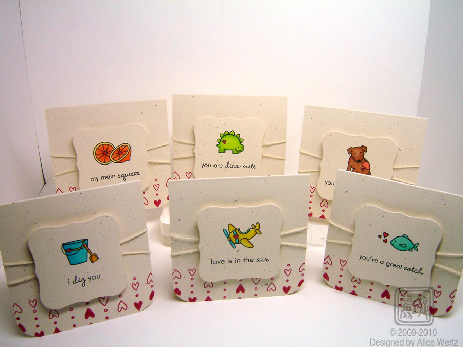 Set of mini cards.