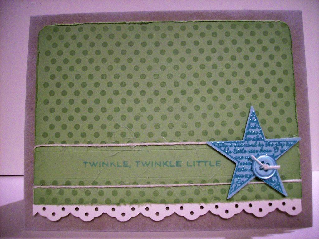 Stamps:  Polka Dot BasicsII, Star Prints<br />
Ink:  Aqua Mist, SU Certainly Celery<br />...