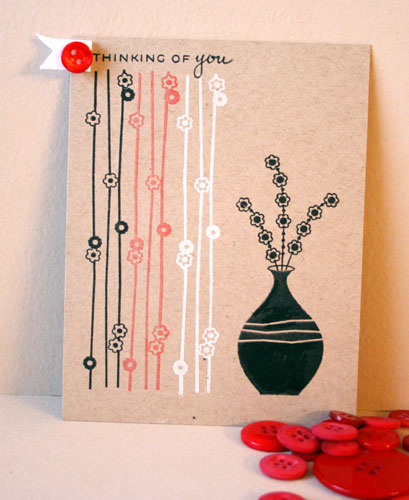 stamps: Asian Fusion<br />
ink: True Black, Pure Poppy, Fresh Snow<br />
paper: Kraft card...