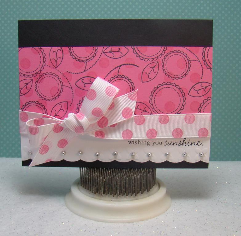 Stamps:  PTI Baby Button Bits, Blooming Button Bits, Polka Dot Basics<br />
Ink:  VersaMark...