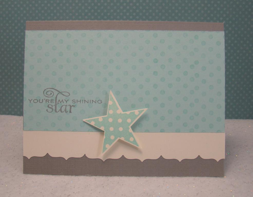 Stamps:  PTI Star Prints, Polka Dot Basics<br />
Ink:  Charcoal Palette, Champagne VersaMark,...