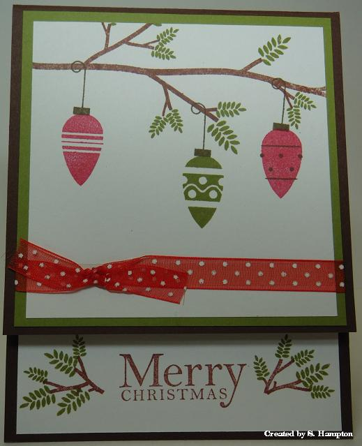 I trimmed off about 1&quot; or more from the bottom of the card so only the ornament and limb...