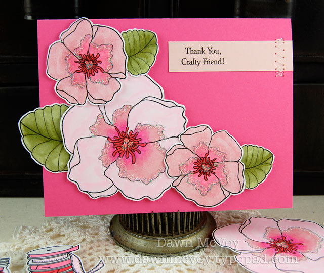 Paper: hibiscus burst, sweet blush, stamper's select white<br />
Stamps: Studio Style,...