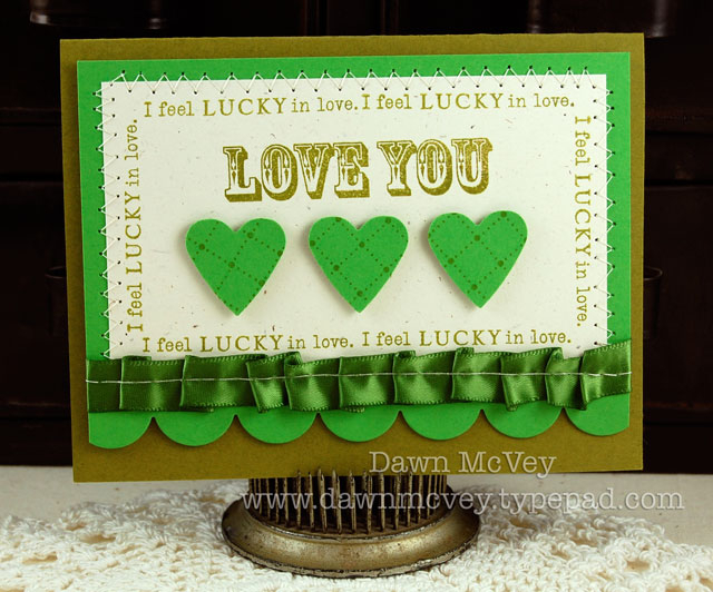 Paper: ripe avocado, new leaf, rustic cream<br />
Stamps: Luck of the Irish<br />
Ink: ripe...