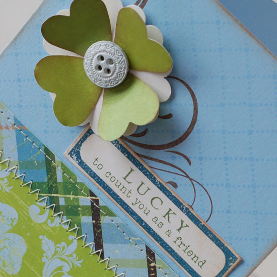 Stamps:  Luck of the Irish, Background Basics: Tin Type, Fancy Flourishes<br />
Ink:  Spring...