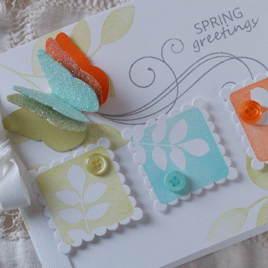 Stamps:  Take Three: Spring, Fancy Flourishes, Turning a New Leaf<br />
ink:  Spring Moss,...