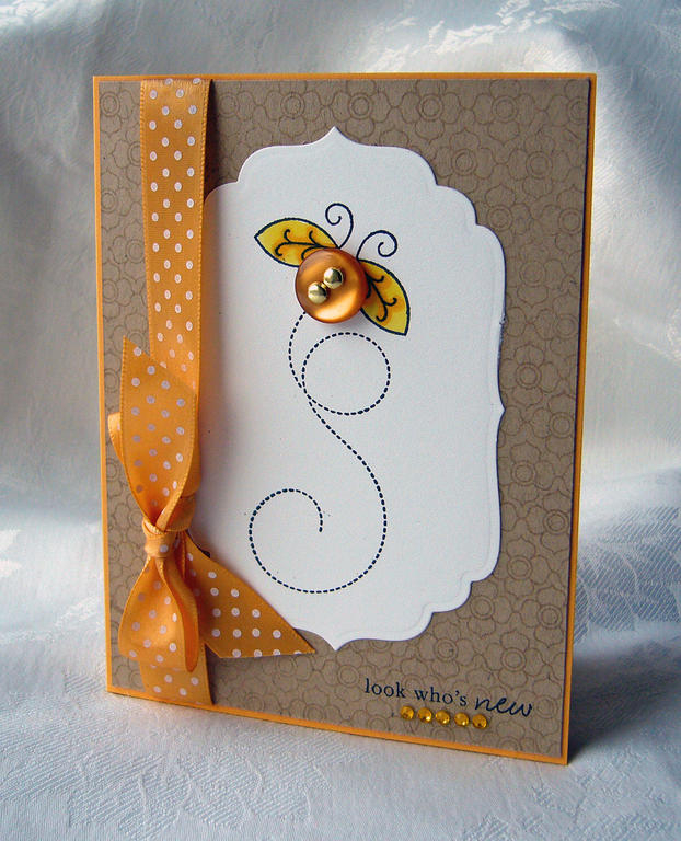 My new thing is to add brads to my buttons - so here I used two gold brads.  It&#039;s so easy...