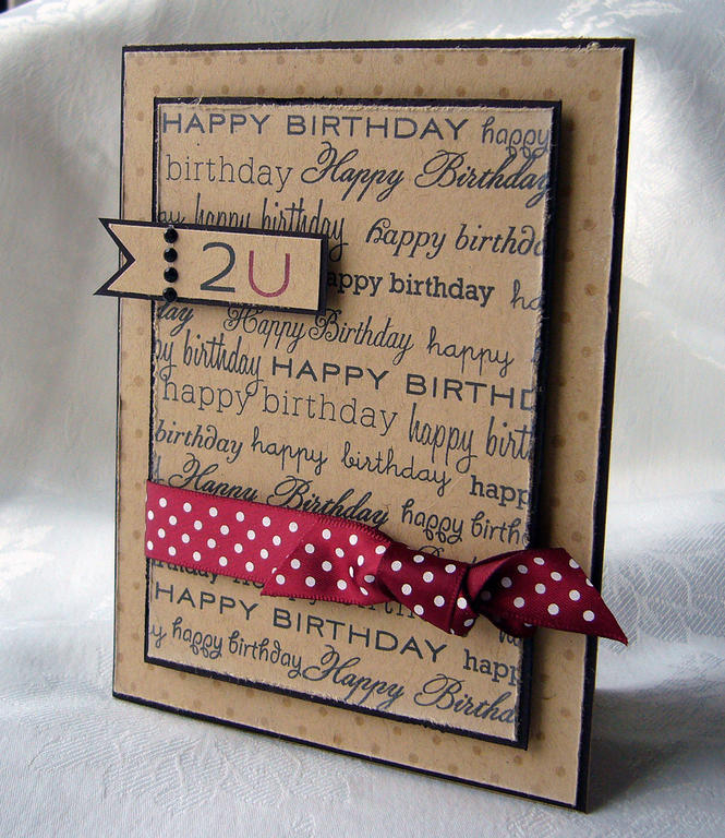 Simple Masculine birthday card.  I distressed the edges and sponged some Fresh Snow.