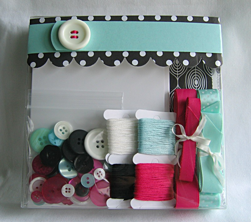 Stamps:  Studio Style<br />
Ink:  Aqua Mist &amp; Raspberry Fizz<br />
Pattern Paper:  Black...