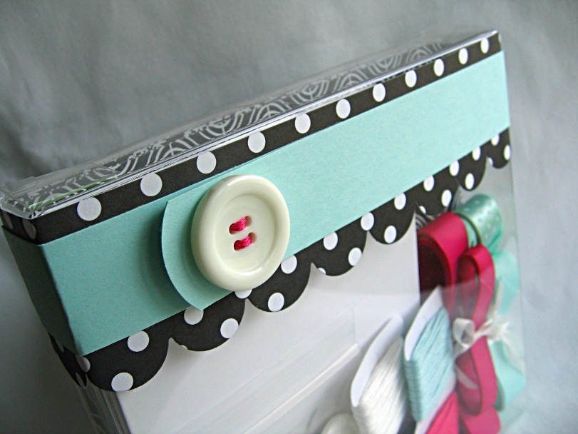 Stamps:  Studio Style<br />
Ink:  Aqua Mist &amp; Raspberry Fizz<br />
Pattern Paper:  Black...