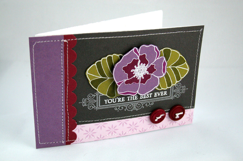 Stamps: Year of Flowers:Violets, Big and Bold Wishes, Recipe Box Label<br />
Perfect Match...