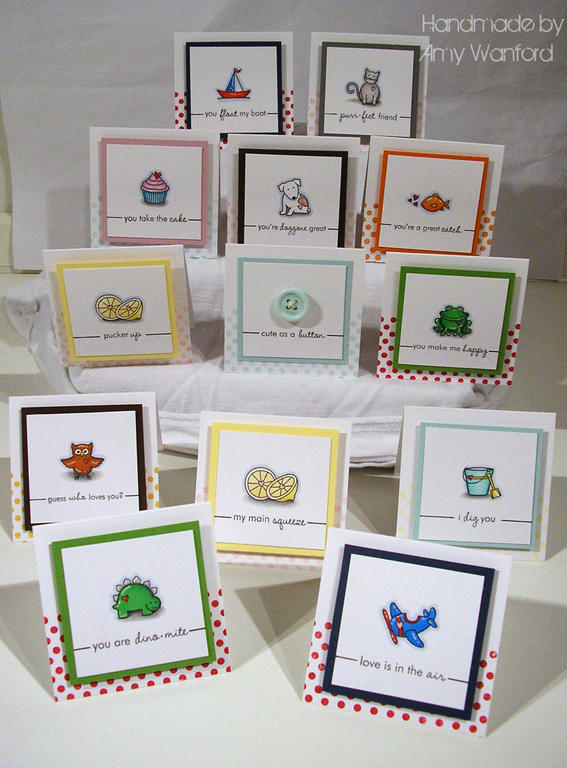 A picture of all the different cards made to raise funds for the British Heart Foundation!