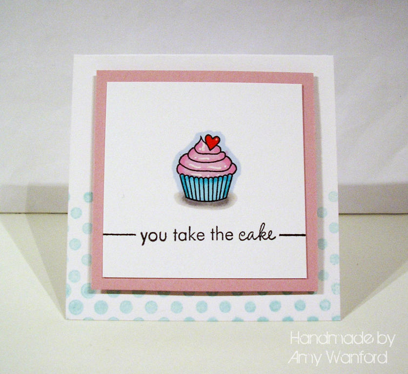 Card Recipe<br />
Stamps: Tiny Treats: Valentine<br />
Ink: Memento Black/Aqua Mist<br />...