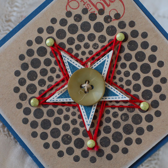 Stamps:  Dot Spot,Star Prints <br />
Ink:  True Black, Pure Poppy, Enchanted Evening<br />...