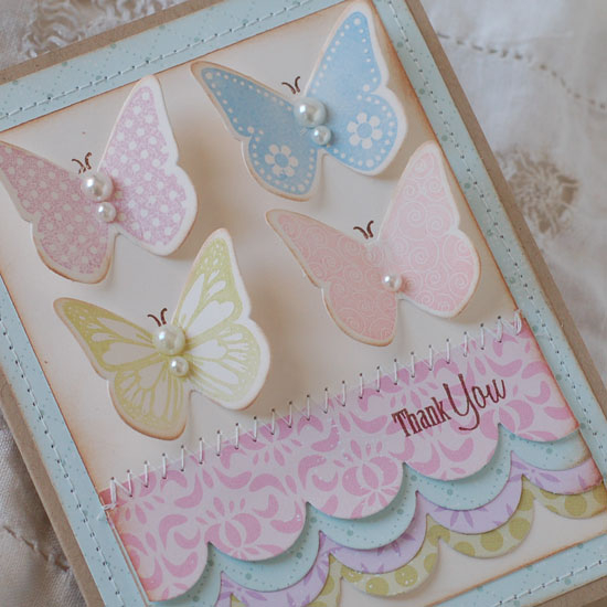 Stamps:  Butterfly Dreams<br />
Ink: Lavender Moon, Spring Rain, Spring Moss, Sweet Blush, Dark...